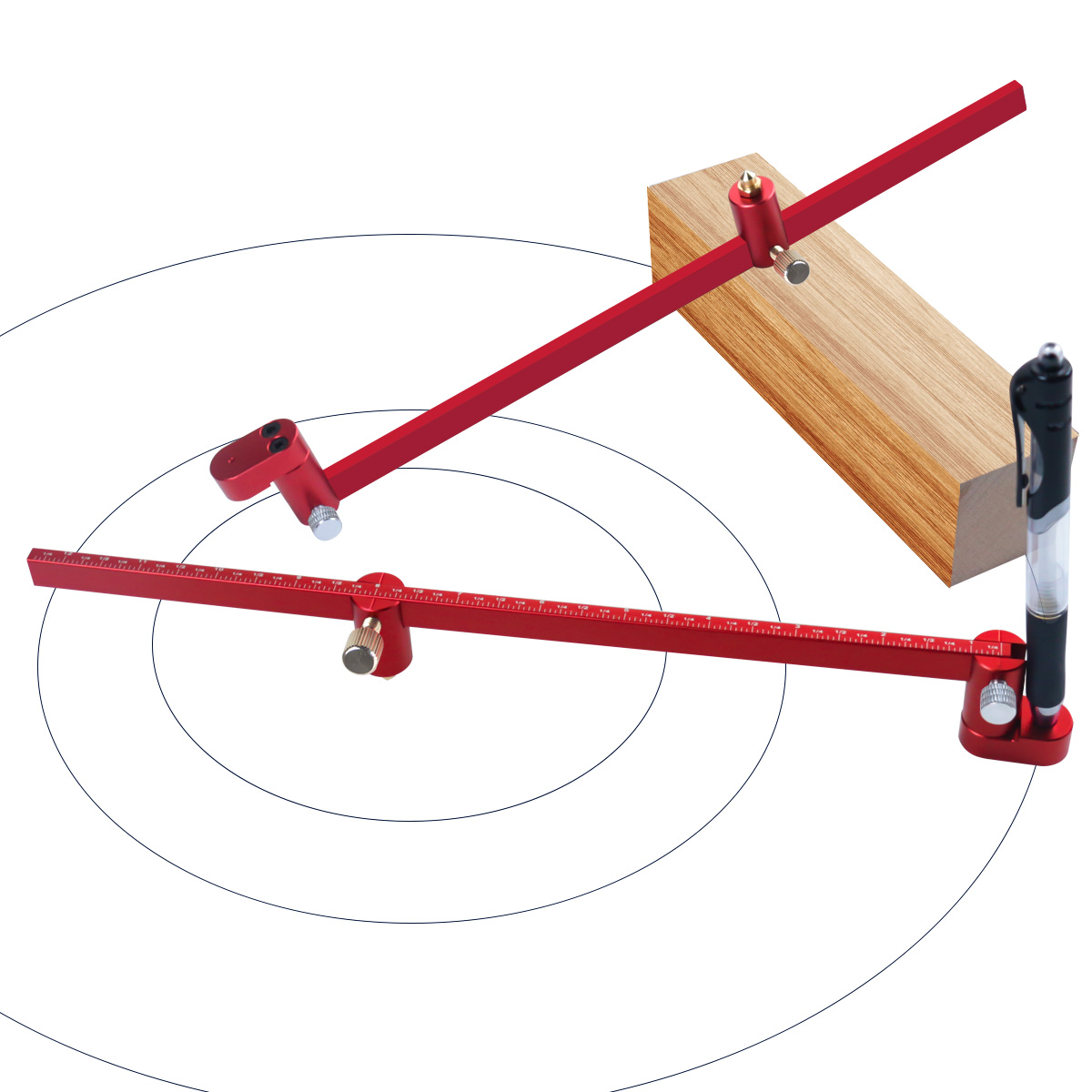 Table Tennis Zone - Righello circolare da disegno regolabile, bussola